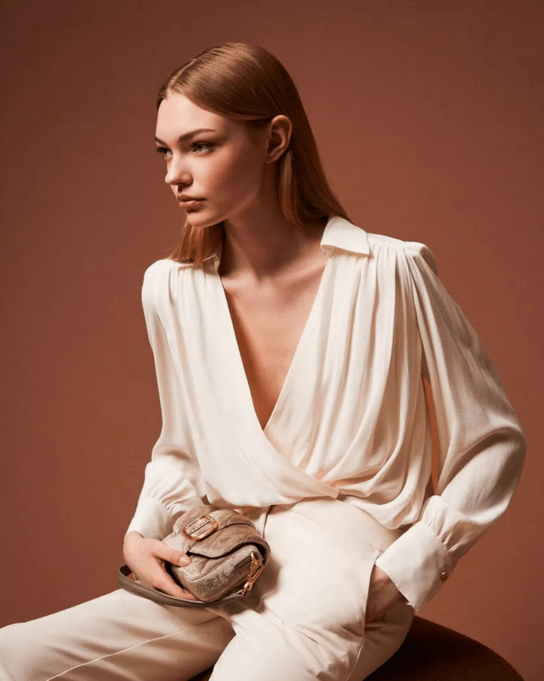 Twinset blouse in off white
